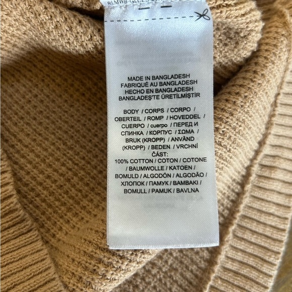 LAUREN RALPH LAUREN Elegant Tan Turtleneck Waffle knit Long Sleeve Top Preppy - Picture 5 of 9